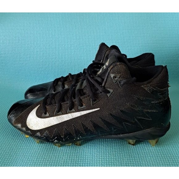 Nike Size 8 Mens Alpha Menace Pro Mid Football Cleats Black Silver - Picture 3 of 12